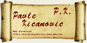 Pavle Kićanović vizit kartica
